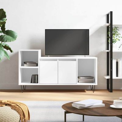 vidaXL TV skrinka biela 100x35x55 cm spracované drevo