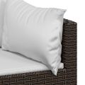 vidaXL 4-dielna záhradná sedacia súprava s vankúšmi hnedá polyratanová