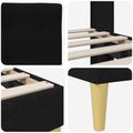 vidaXL Rám postele s čelnou doskou Čierna 200 x 200 cm Látka