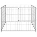 vidaXL Koterec pre psa strieborný 100x100x70 cm oceľ