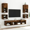 vidaXL TV nástenné skrinky s LED svetlami 2 ks dymový dub 30x28,5x30cm