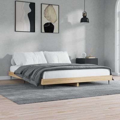 vidaXL Posteľný rám bez matraca dub sonoma 140x200 cm kompozitné drevo