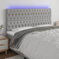vidaXL Čelo postele s LED bledosivé 180x7x118/128 cm látka