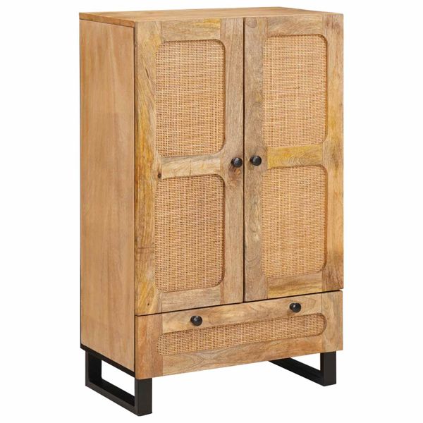 vidaXL Highboard s dverami Hnedá 40 x 33 x 110 cm Masívne mango drevo