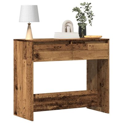vidaXL Konzolový stolík staré drevo 89x41x76,5 cm kompozitné drevo