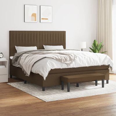 vidaXL Boxspring posteľ s matracom tmavohnedá 180x200 cm látka