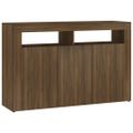 vidaXL Komoda s LED, hnedý dub 115,5x30x75 cm