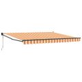 vidaXL Sklopná markíza Žltá a oranžová 400 × 300 cm Polyester a kov