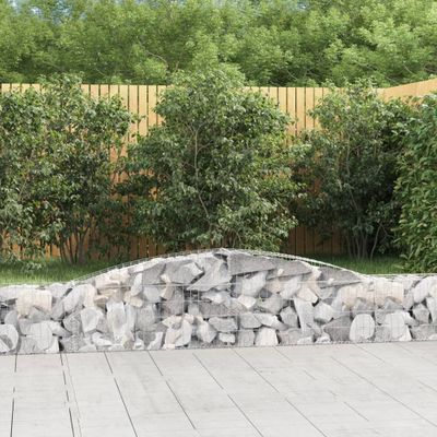 vidaXL Oblúkový gabionový kôš 7 ks 400x30x40/60 cm pozinkované železo
