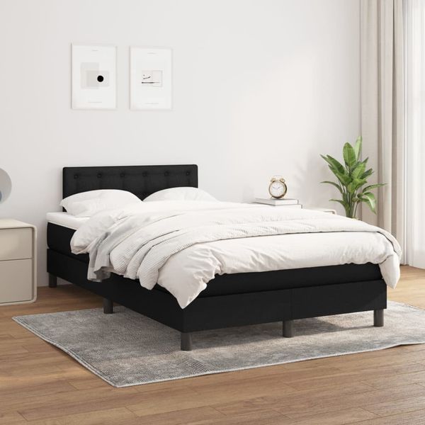 vidaXL Boxspring posteľ s matracom čierny 120x200 cm látka