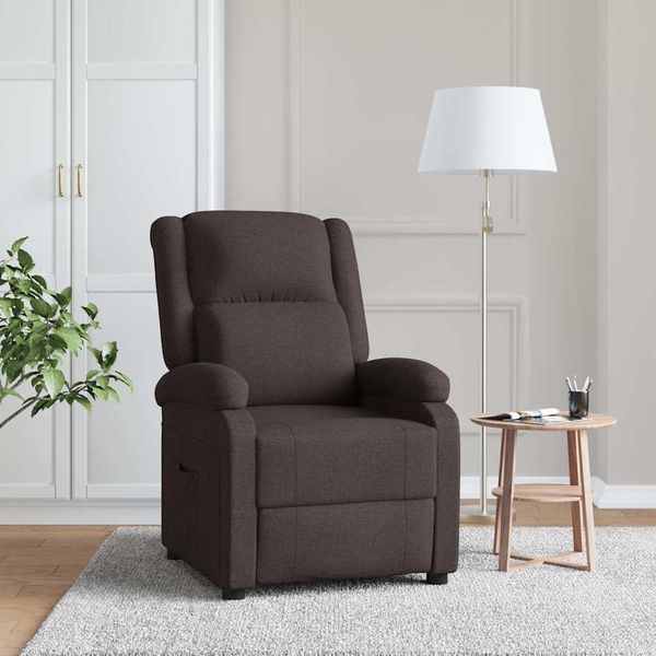 vidaXL Sklápacie kreslo, tmavohnedé, látka