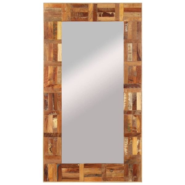 vidaXL Nástenné zrkadlo recyklované drevo 60x110 cm