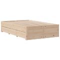 vidaXL Posteľ bez matraca so zásuvkami 120x200 cm borovica