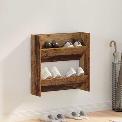 vidaXL Skriňa na topánky Staré drevo 60 x 18 x 60 cm Kompozitné drevo