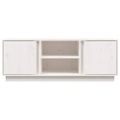 vidaXL TV skrinka biela 110x35x40,5 cm masívna borovica