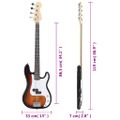 vidaXL Elektr. basgitara pre začiatočníka s taškou hnedo-biela 4/4 46"