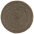 vidaXL Ručne vyrobený jutový koberec, špirálový dizajn, čierny 90 cm