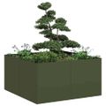VidaXL kvetináč Olive Green 80x80x40 cm Oceľ valcovaná za studena