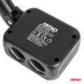 Predlžovacia zásuvka 2x USB-A 1x USB-C 12/24V 100W 180° AMiO-04357