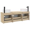 vidaXL Set kabinetov do kúpeľne 3 ks Dub sonoma 49 x 44,5 x 65,5 cm