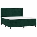 vidaXL Posteľný rám boxsping s matracom tmavozelený 160x200 cm zamat