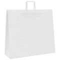 vidaXL Papierové tašky 50 ks s rúčkami, biele, 54x15x49 cm
