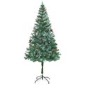 vidaXL Umelý vianočný stromček s 300 LED-i Zelená 180 cm PVC a oceľ