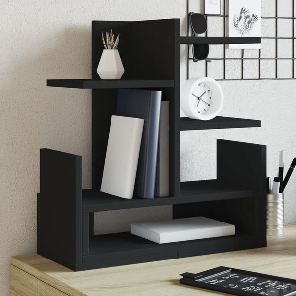 vidaXL Organizér na stôl, čierny 49x20x52,5 cm, kompozitné drevo