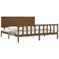 vidaXL Posteľný rám s čelom medovo-hnedý 200x200 cm masívne drevo