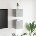 vidaXL Nástenné TV skrinky 2 ks betónové sivé 30,5x30x30 cm