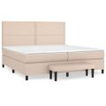 vidaXL Boxspring posteľ s matracom kapučínová 200x200 cm umelá koža