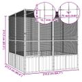 vidaXL Klietka pre vtáky antracit 213,5x217,5x211,5cm pozinkovaná oceľ