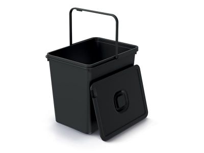 SYSTEMA BASIC FLAP čierny odpadkový kôš s vekom 23 l