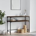 vidaXL Konzolový stolík hnedý dub 100x35,5x75 cm kompozitné drevo
