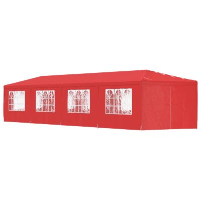 vidaXL Párty stan 1200 x 300 x 255 cm Červená PE a oceľ