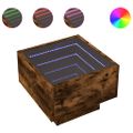 vidaXL Nočný stolík s nekonečnými LED dymový dub 40x40x30 cm