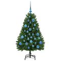 vidaXL Umelý Sklápací Vianočný Stromček Zelená 120 cm PVC a oceľ
