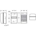Rozvádzač Acqua 3902-TTB IP65, 2/4mod., na omietku, priehľ. dvere, 171x100x100mm