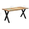 vidaXL Jedálenský stôl, nohy v tvare X 180x90x77 cm, recyklovaný masív