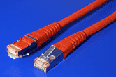 S/FTP patchkabel kat. 6, 0,3m, červený