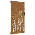 vidaXL Záhradná brána 85x200 cm, oceľ Corten, dizajn s trávou
