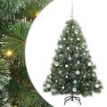 vidaXL Umelý vianočný stromček s 150 LED-i Zelená 150 cm PE a PVC