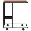 vidaXL Príručný stolík s kolieskami čierny 55x36x63,5cm spracov. drevo
