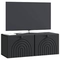 vidaXL Nástenná TV skrinka Čierna 78,5 x 31 x 30 cm Kompozitné drevo
