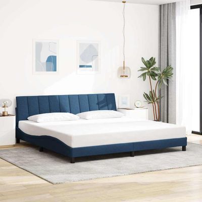 vidaXL Rám postele bez matraca Hanko modrá 200x200 cm látka