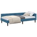 vidaXL Rohový rám postele s čelnou doskou Modrá 100 cm x 200 cm Zamat