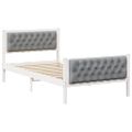 vidaXL Rám postele Svetlosivá 100 x 200 cm Masívne borovicové drevo