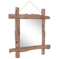vidaXL Zrkadlo z polienok, prírodné 70x70 cm,recyklované tíkové drevo