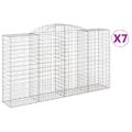 vidaXL Oblúkové gabiónové koše 7ks 300x50x160/180cm pozinkované železo