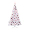 vidaXL Umelý vianočný stromček s 300 LED-i Biela 210 cm PVC a oceľ